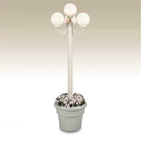 European 00391 Four White Globe Lantern Planter - Park Style, Patio Living, Mfr#: LL-00391